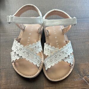 Kelly & Katie Cream Floral Cutout Sandals